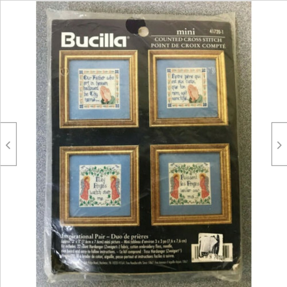 Bilingual MINI Counted Cross Stitch Inspirational Pair Kit Christian Bible